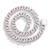 NL023 11mm Box Buckle Hip Hop Necklace, Size: 55cm (Pink White)