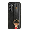 For Samsung Galaxy S25 5G Wristband Leather Back Phone Case(Black)