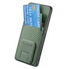 For Samsung Galaxy S25 Ultra 5G Carbon Fiber Card Bag Fold Stand Phone Case(Green)