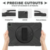 For Amazon Kindle Fire HD 10 2021 Silicone + PC Protective Case with Holder & Shoulder Strap(Black)