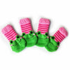 Dog Socks Anti-Slip Knitted Frog Design Medium (4 Pack)