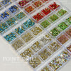2 Sets Nail Art 6 Grid Pointed Bottom Diamond Nail Jewelry, Specification: 01 White Diamond
