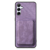 For Samsung Galaxy A55 5G Retro Leather Card Bag Magnetic Phone Case(Purple)