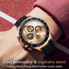 OLEVS 2875 Men Multifunctional Sports Chronograph Waterproof Quartz Watch(Rose Gold)