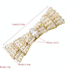 Bow Element Hairpin Duckbill Clip Alloy Inlaid Rhinestone Hair Clip(Golden)