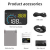 3.5" Car HUD Head-Up Display OBD2+GPS Dual Mode Speedometer