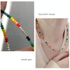 Colorful Beaded Smiley Necklace Womens Clavicle Chain, Style: Elastic Rope Style