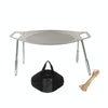 NOBANA Outdoor BBQ Pan Camping Stainless Steel Frying Pan, Style: BBQ Pan+Stand+Hemp Rope