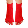 Massage Five-finger Socks Thickened Open-toed Socks, Color: Red