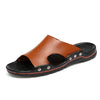 Men Casual Beach Shoes Slippers Microfiber Wear Sandals, Size:39(Brown)