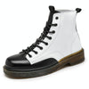 JL-MR062 Men Martin Boots High-Top Lace Biker Work Shoes, Size: 43(White)