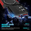 For Samsung Galaxy S24+ 5G Sliding Camshield MagSafe Holder TPU Hybrid PC Phone Case(Black Red)