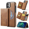 For iPhone 12 / 12 Pro DG.MING MAGKING-K2 Series MagSafe RFID Card Bag Detachable Phone Case(Brown)