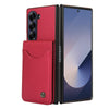 For Samsung Galaxy Z Fold6 AwQuer RFID Vertical Flip Card Bag Holder Leather Phone Case(Red)