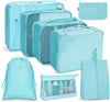 8 In 1 Cosmetic Bag Travel Storage Bag Set Folding Storage Bag(Bright Blue)