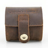 Contacts Family CF1125 Single Watch Position Crazy Horse Leather Watch Box Round Watch Storage Box(Coffee)