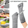 1pair Extended Anti-Cut Sleeve Gloves HPPE Anti-Scratch Arm Guard Anti-Bite Labour Gloves, Length: 20cm Gray