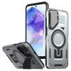 For Samsung Galaxy A55 5G Shield Frame Holder MagSafe Phone Case(Grey)