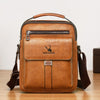WEIXIER 8683 Large Capacity Retro PU Leather Men Business Handbag Crossbody Bag (Light Brown)