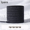 3pairs Elastic No Tie Shoelaces Metal Lock Dazzling Color Laces 100cm(Black)