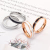 Simple Black White Epoxy Couple Ring Women Titanium Steel Ring Jewelry, Size: US Size 7(White Glue Rose Gold)