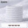 3pairs Elastic No Tie Shoelaces Metal Lock Dazzling Color Laces 100cm(Silver)