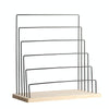 Wooden Base Iron Multi-Layer Earrings Storage Display Rack Can Hang Jewelry Display Shelf, Style: 6 Layers (Black)