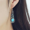 E1911-7 Turquoise Ethnic Style Earrings Temperament Simple Vintage Earrings