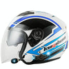 KUQIBAO Motorcycle Smart Bluetooth Sun Protection Double Lens Safety Helmet, Size: M(White Phantom Fiber)