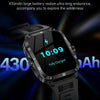 KT71 1.96 inch HD Square Screen Rugged Smart Watch Supports Bluetooth Calls/Sleep Monitoring/Blood Oxygen Monitoring(Black + Silver)