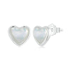 S925 Sterling Silver Platinum Plated White Shell Love Earrings(BSE969)