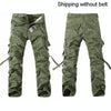 Mens Multi-Pocket Cotton Overalls Casual Sports Pants, Size: 32(Clay Army Green)