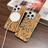 For iPhone 15 Pro Denior A18 WoodenPaint MagSafe Phone Case(Brown)