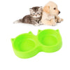 Cat & Dog Double Pet Bowl - Green - Anti-Skid