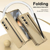 For Samsung Galaxy Z Fold4 Integrated PC + PU Phone Case with Pen / Pen Box(Gold)