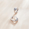 S925 Sterling Silver Bright Heart Ear Buckle Women Earrings