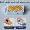 4pcs /Pack Multifunctional High Elastic Mesh Anti-slip Drain Foaming Soap Box(Sky Blue)