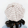 MZ9676 Girls Plaid Beret Spring And Autumn Children Hat, Size: 48-50cm(Purple Pink)
