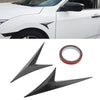 Modified Fender Side Wing Sticker Blade Side Shark Gill Car Body Decorative Sticker for Honda 10th Generation Civic, Bright Black