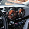 F622U Car Creative Folding Rotatable Double Head Electric Cooling Fan with Dual USB Charging Port, Style:24V Cigarette Lighter