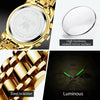 OLEVS 2859 Men Multifunctional Luminous Waterproof Quartz Watch(Gold)