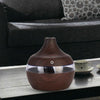 300ML Waterdrop Shape USB Wood Grain Aromatherapy Air Purifier Mute Humidifier, Color: Deep Wood Grain