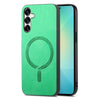 For Samsung Galaxy S25+ 5G Solid Color Retro Magsafe PU Back Cover Phone Case(Green)