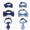 Dark Blue Denim Cowboy Bow Tie Pet Collar, S (16-32cm), Cats & Dogs