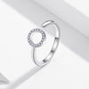 S925 Sterling Silver Ring Platinum Plated Zircon Simple Jewelry Ring