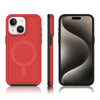 For iPhone 14 Plus Shockproof MagSafe Armor PC Hybrid TPU Phone Case(Red+Black)