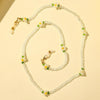 Mask Anti-Lost Beads Hanging Chain Fashion Crystal Beads Small Flower Glasses Chain(White Flowers)