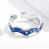 S925 Sterling Silver Ring Blue Starry Sky Plating Gold Open Ring