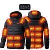 19 Zone 4 Control Black USB Winter Electric Heated Jacket Warm Thermal Jacket, Size: XL
