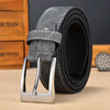 120cm Canvas Splicing Men Casual Belt Versatile Student Belt(Grey)